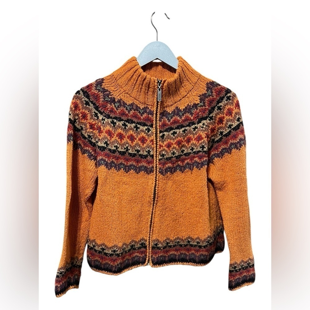 Planet Earth Fair Isle Zip-Up Cardigan – Size S - Picture 2 of 5